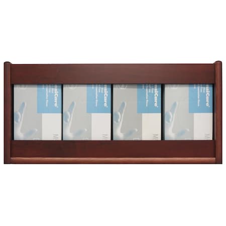 Wooden Mallet 4 Pocket Glove & Tissue Rectangle Box Holder Black & Mahogany GBS11-4BK